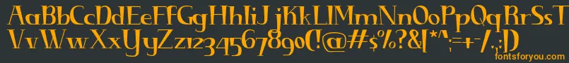 フォントDiminuendoRegular – 黒い背景にオレンジの文字