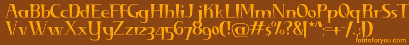 DiminuendoRegular Font – Orange Fonts on Brown Background