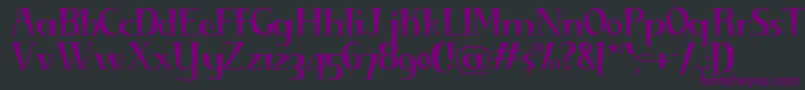 Czcionka DiminuendoRegular – fioletowe czcionki na czarnym tle