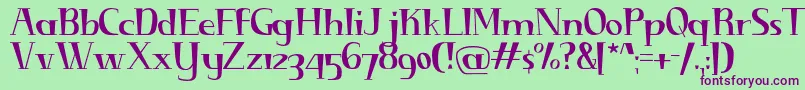 DiminuendoRegular Font – Purple Fonts on Green Background