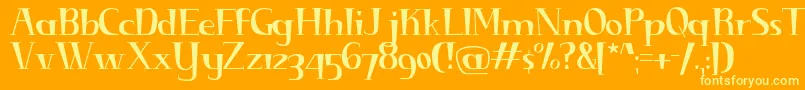 DiminuendoRegular Font – Yellow Fonts on Orange Background