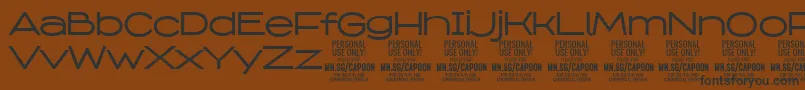 Czcionka CapoonMedi PERSONAL – czarne czcionki na brązowym tle