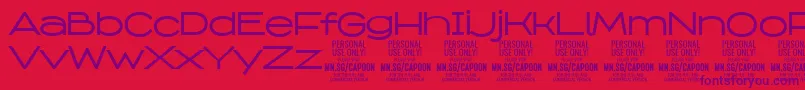 Шрифт CapoonMedi PERSONAL – фиолетовые шрифты на красном фоне