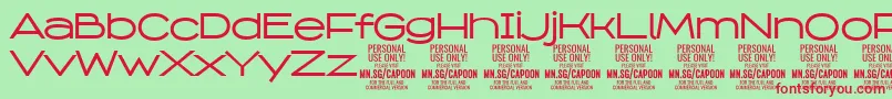 CapoonMedi PERSONAL Font – Red Fonts on Green Background