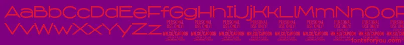 CapoonMedi PERSONAL-fontti – punaiset fontit violetilla taustalla