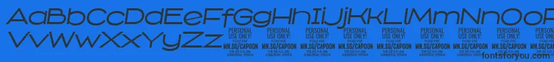 CapoonMediIt PERSONAL Font – Black Fonts on Blue Background