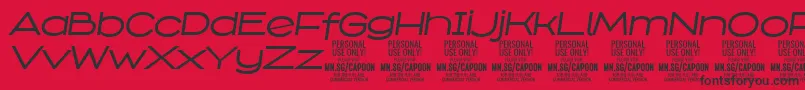 CapoonMediIt PERSONAL Font – Black Fonts on Red Background