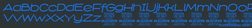 CapoonMediIt PERSONAL Font – Blue Fonts on Black Background