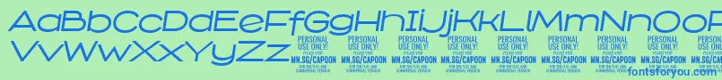 CapoonMediIt PERSONAL Font – Blue Fonts on Green Background