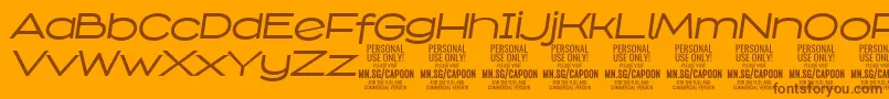 CapoonMediIt PERSONAL Font – Brown Fonts on Orange Background