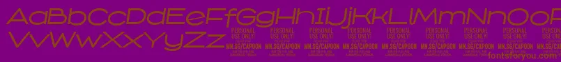 CapoonMediIt PERSONAL-fontti – ruskeat fontit violetilla taustalla