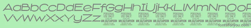 CapoonMediIt PERSONAL Font – Gray Fonts on Green Background