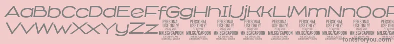 フォントCapoonMediIt PERSONAL – ピンクの背景に灰色の文字
