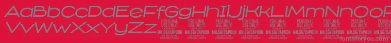 CapoonMediIt PERSONAL Font – Gray Fonts on Red Background