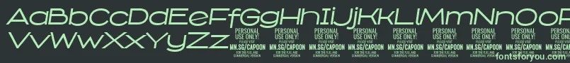 CapoonMediIt PERSONAL Font – Green Fonts on Black Background