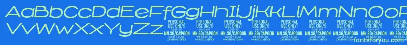 CapoonMediIt PERSONAL Font – Green Fonts on Blue Background