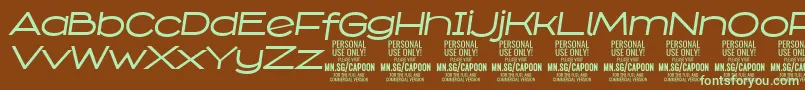 CapoonMediIt PERSONAL Font – Green Fonts on Brown Background