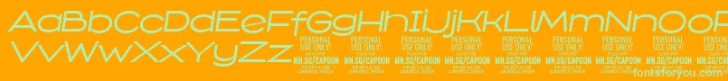 CapoonMediIt PERSONAL Font – Green Fonts on Orange Background