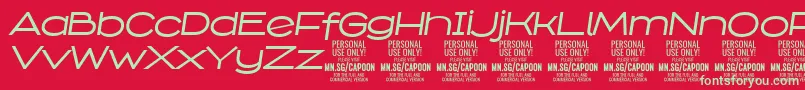 CapoonMediIt PERSONAL Font – Green Fonts on Red Background