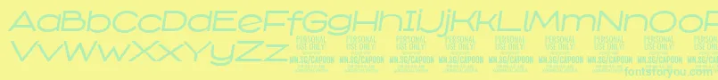 CapoonMediIt PERSONAL-fontti – vihreät fontit keltaisella taustalla