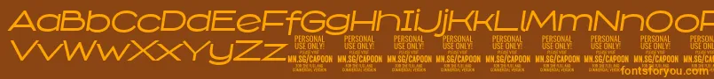 CapoonMediIt PERSONAL Font – Orange Fonts on Brown Background