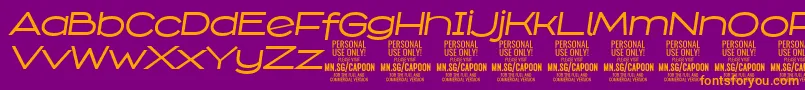 CapoonMediIt PERSONAL Font – Orange Fonts on Purple Background