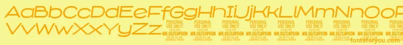 CapoonMediIt PERSONAL Font – Orange Fonts on Yellow Background