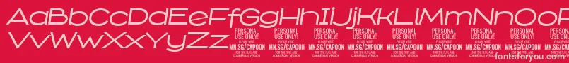 CapoonMediIt PERSONAL Font – Pink Fonts on Red Background