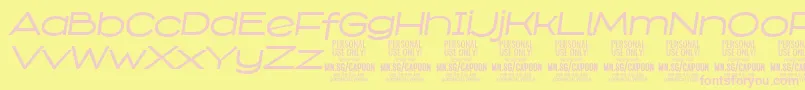 CapoonMediIt PERSONAL Font – Pink Fonts on Yellow Background
