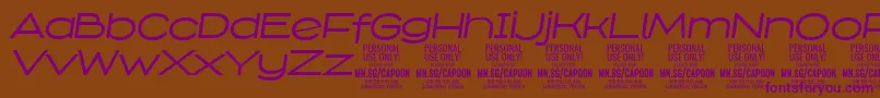 CapoonMediIt PERSONAL Font – Purple Fonts on Brown Background