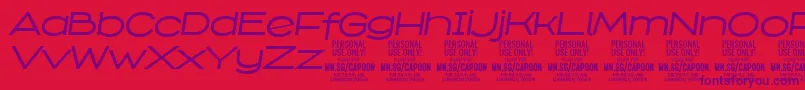 CapoonMediIt PERSONAL Font – Purple Fonts on Red Background