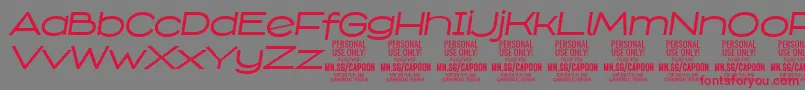 CapoonMediIt PERSONAL Font – Red Fonts on Gray Background
