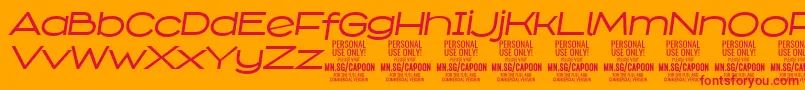 CapoonMediIt PERSONAL Font – Red Fonts on Orange Background