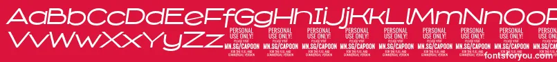 CapoonMediIt PERSONAL Font – White Fonts on Red Background