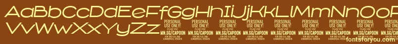 CapoonMediIt PERSONAL Font – Yellow Fonts on Brown Background