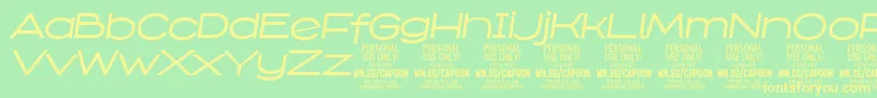 CapoonMediIt PERSONAL Font – Yellow Fonts on Green Background