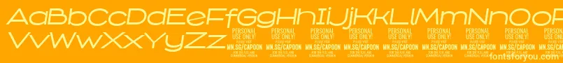 CapoonMediIt PERSONAL Font – Yellow Fonts on Orange Background