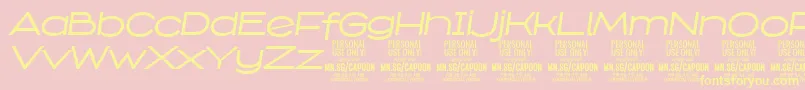 CapoonMediIt PERSONAL Font – Yellow Fonts on Pink Background