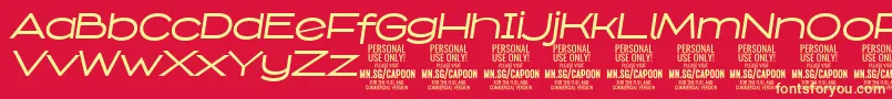CapoonMediIt PERSONAL Font – Yellow Fonts on Red Background
