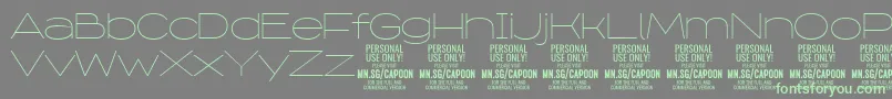 CapoonThin PERSONAL Font – Green Fonts on Gray Background