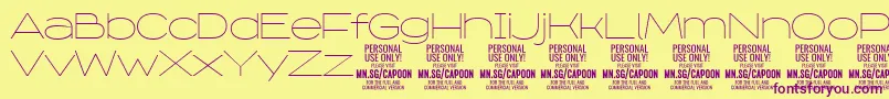 CapoonThin PERSONAL Font – Purple Fonts on Yellow Background