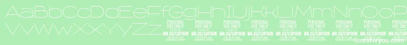 Шрифт CapoonThin PERSONAL – белые шрифты на зелёном фоне