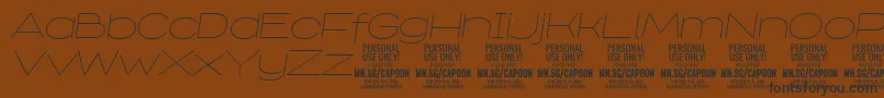 CapoonThinIt PERSONAL Font – Black Fonts on Brown Background