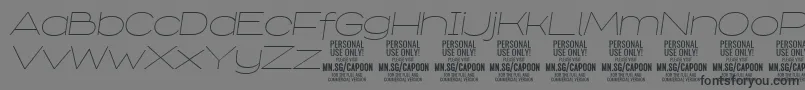 フォントCapoonThinIt PERSONAL – 黒い文字の灰色の背景