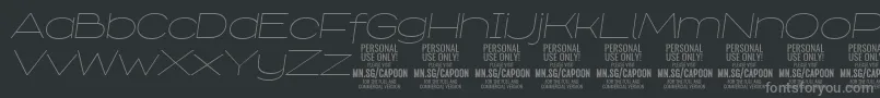 CapoonThinIt PERSONAL Font – Gray Fonts on Black Background