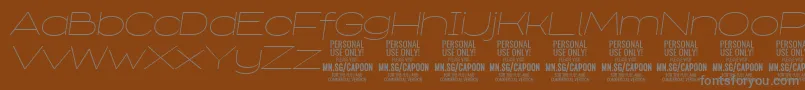 CapoonThinIt PERSONAL Font – Gray Fonts on Brown Background