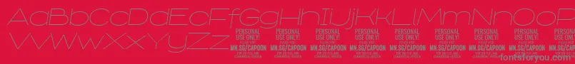 Czcionka CapoonThinIt PERSONAL – szare czcionki na czerwonym tle