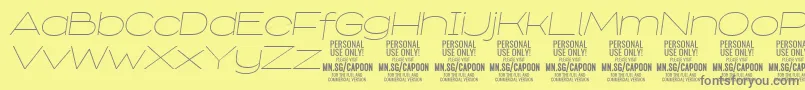 Czcionka CapoonThinIt PERSONAL – szare czcionki na żółtym tle