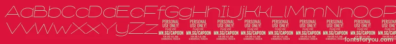 CapoonThinIt PERSONAL Font – Green Fonts on Red Background