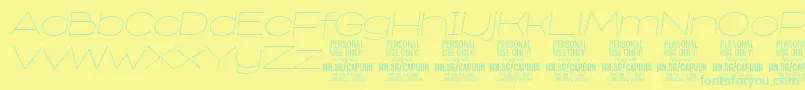 CapoonThinIt PERSONAL-Schriftart – Grüne Schriften auf gelbem Hintergrund